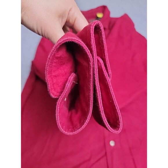 VTG Eddie Bauer Chamois Shirt Mens XL Red Flannel Cotton Heavy Outdoor 90s ISA - Picture 8 of 14